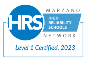Certificate showing high reliability school level 1 certified in 2023